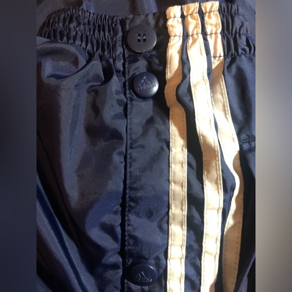 Adidas Lined Athletic Breakaway Pants Snaps Navy Blue - Picture 5 of 8